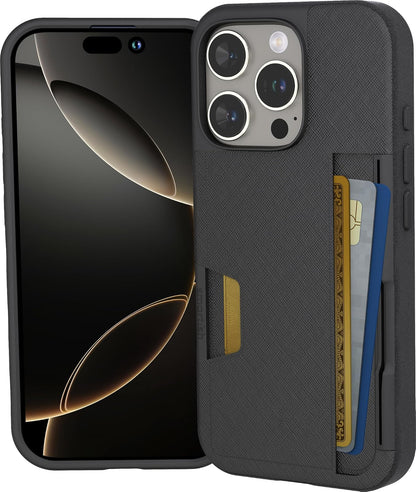Smartish Wallet Slayer Vol. 2 Funda Tipo Cartera para iPhone 16 Pro y 16 Pro Max - iPhone 16 Pro - traje de noche negro