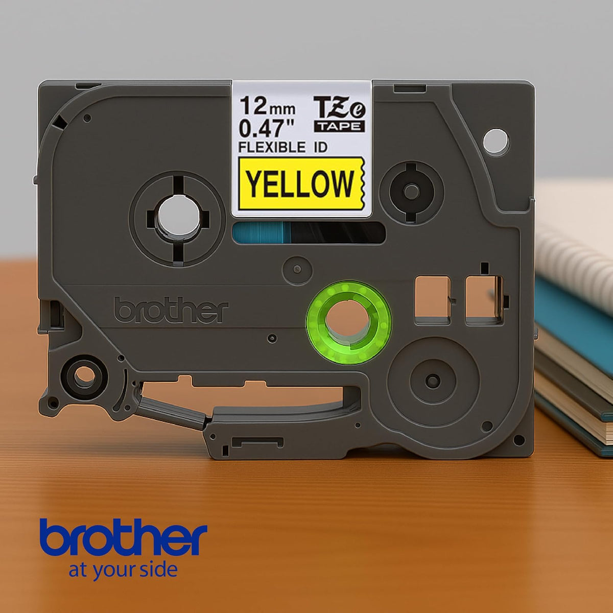 BROTHER Cinta Laminada Flexible TZe-FX631 | Negro sobre Amarillo, para Cables | Compatible con Rotuladores P-Touch | 12 mm x 8 m