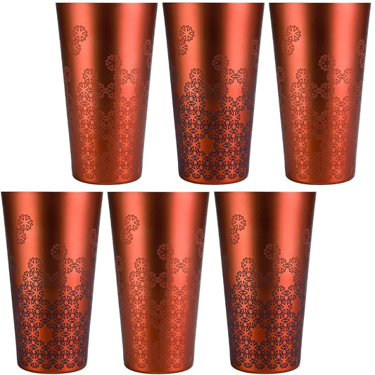 Arora - Vasos de aluminio para bebidas, vaso rojo que cambia de color, taza de aluminio de 30 onzas, juego de 6