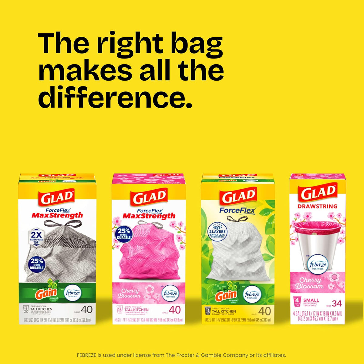 Glad Dual Defense Drawstring Large Trash Bags, 30 Gallon, 50 Count