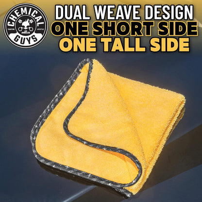 Chemical Guys Toallas de Microfibra Premium de Calidad Profesional, Doradas (16" x 16") (Paquete de 3) - Seguras para Lavar Automóviles, Limpiar el hogar y secar Mascotas