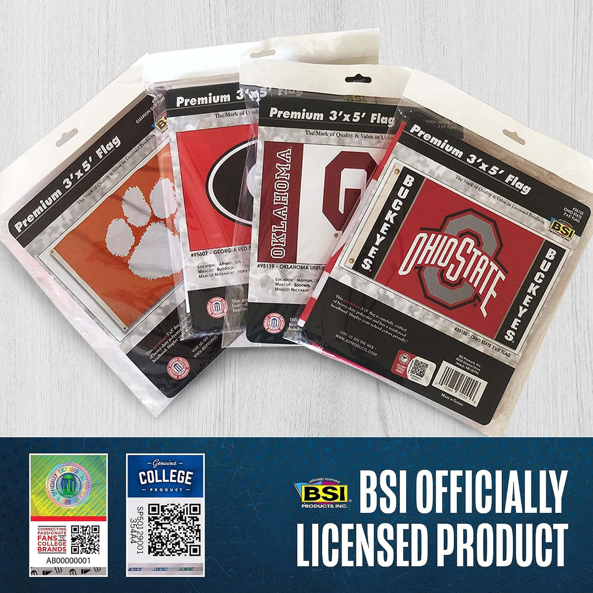BSI Bandera NCAA de 3 x 5 pies con Ojales