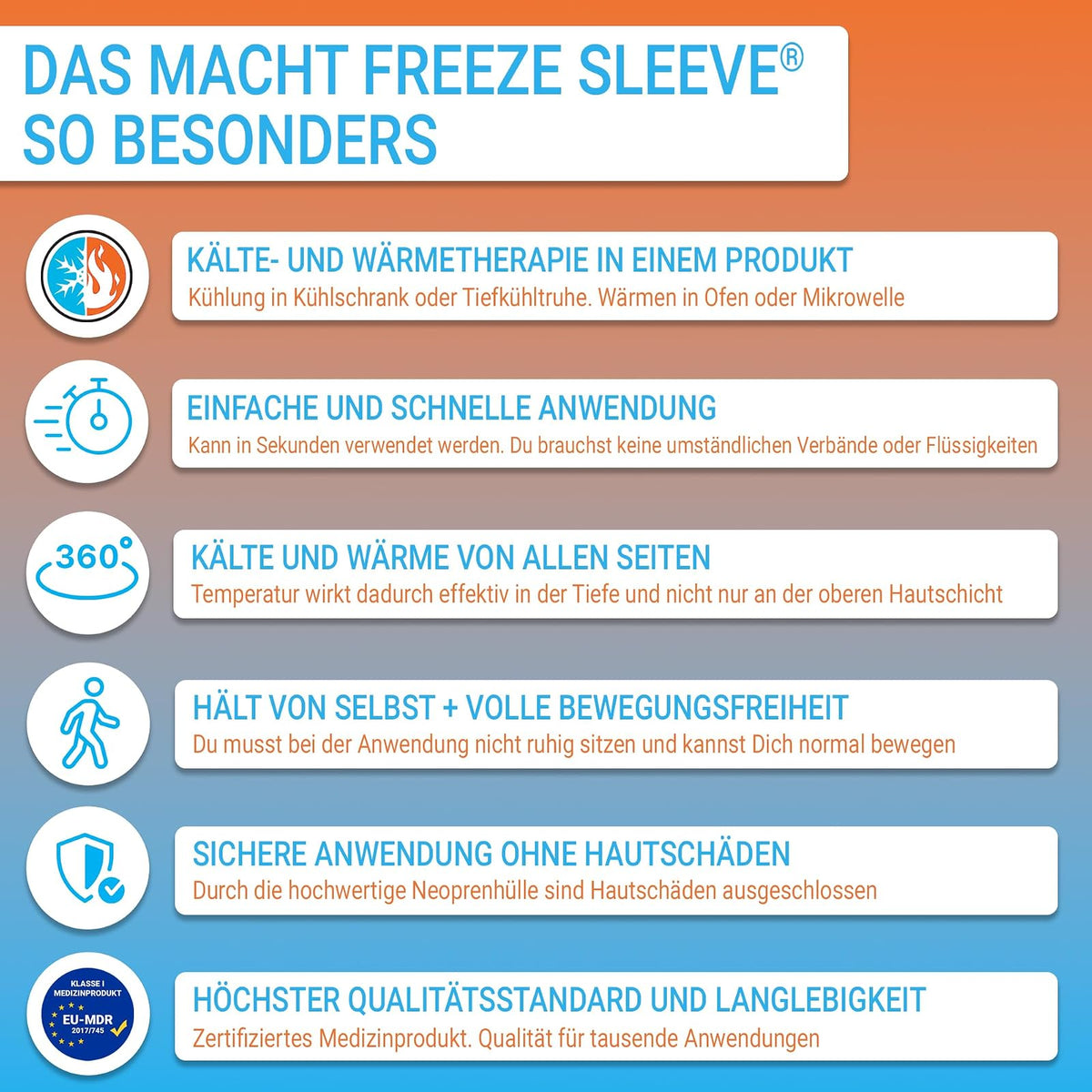 FreezeSleeve Manga de compresión para terapia fría – Manga natural para alivio del dolor para músculos y articulaciones – Tamaño para hombres, mujeres y niños – Fabricado en Estados Unidos – para artritis, lesiones y recuperación deportiva