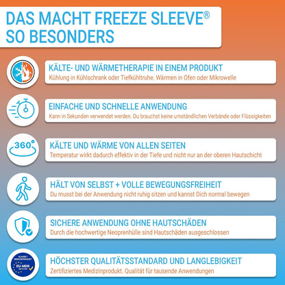 FreezeSleeve Manga de compresión para terapia fría – Manga natural para alivio del dolor para músculos y articulaciones – Tamaño para hombres, mujeres y niños – Fabricado en Estados Unidos – para artritis, lesiones y recuperación deportiva