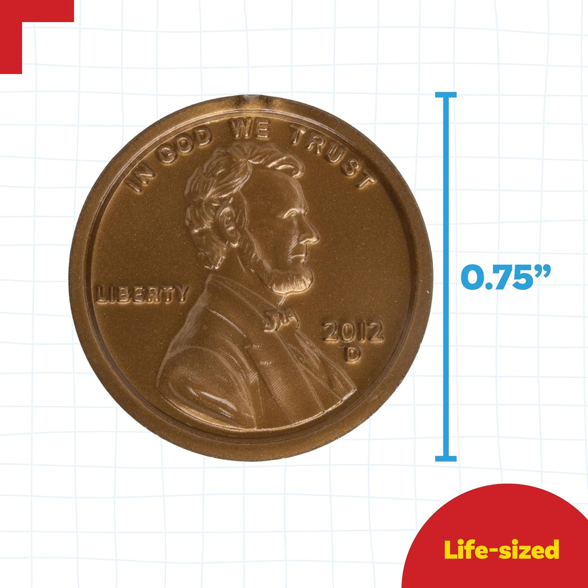 Learning Advantage 7521 Play Pennies, Set of 100, Grade: kindergarten | Diseñado y dimensionado como moneda real de EE. UU., Enseña matemáticas con este recurso de juego de simulación