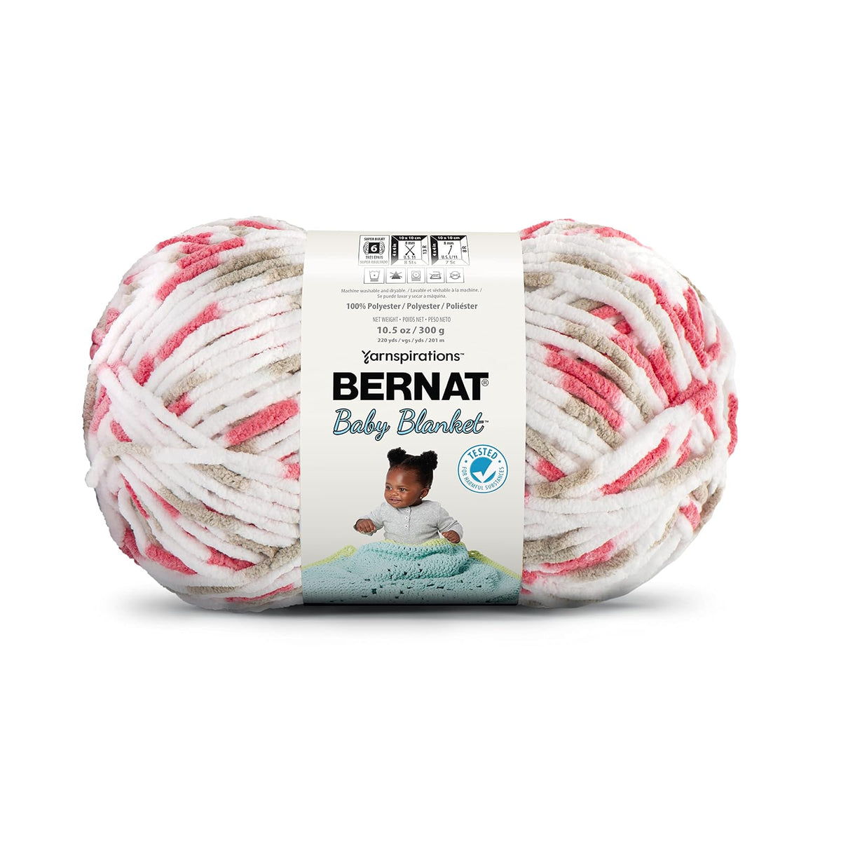Bernat Baby Blanket Estambre Chenilla para Bebé - 1 paquete - Rosa.