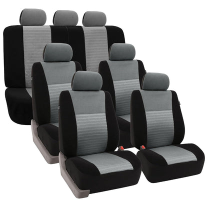 FH GROUP fb060128 Tres Fila Set Moda Elegancia Asiento de automóvil cubre, Gray (4 Buckets 1 Bench)