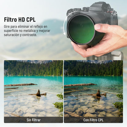 NEEWER 58mm Filtro CPL con Tapa Lente, Filtro Polarizador Circular Ultradelgado Multirresistente con Nanorrecubrimiento con Vidrio Optico HD para Lente Cámara, Reduce Reflejo y Deslumbramiento