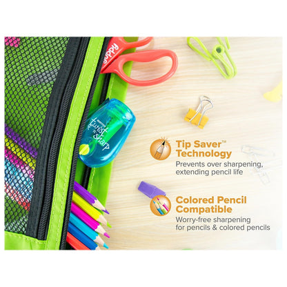 Bostitch Twist-n-Sharp Pencil Sharpener, 3-Pack, For Kids & Colored Pencils, Assorted Colors (PS1-ADJ-3PK)