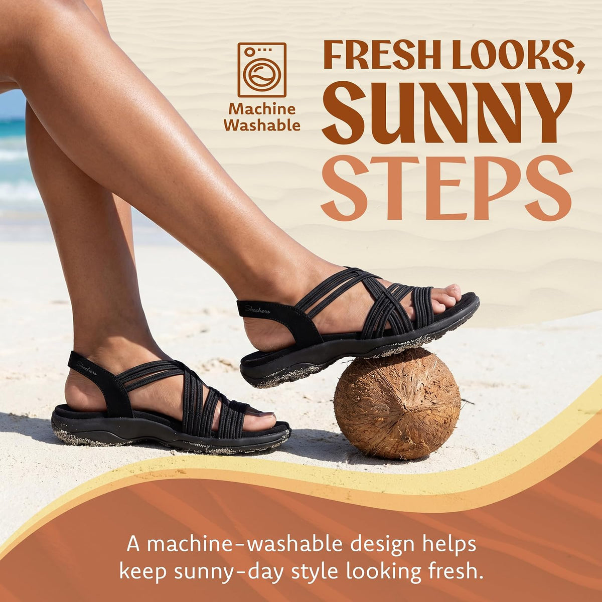Skechers Women's Reggae Slim Simply Stretch Sandal