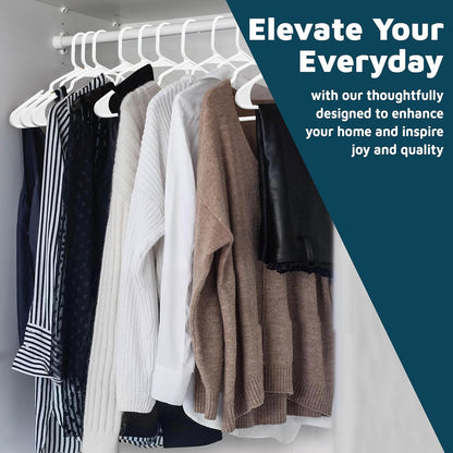 Lifemaster Plastic Clothes Hanger Set - 30 Pieces Versatile, Lightweight, Space-Saving, Non-Slip, Slim Designed, Dry and Wet Clothes Hanger Set - White