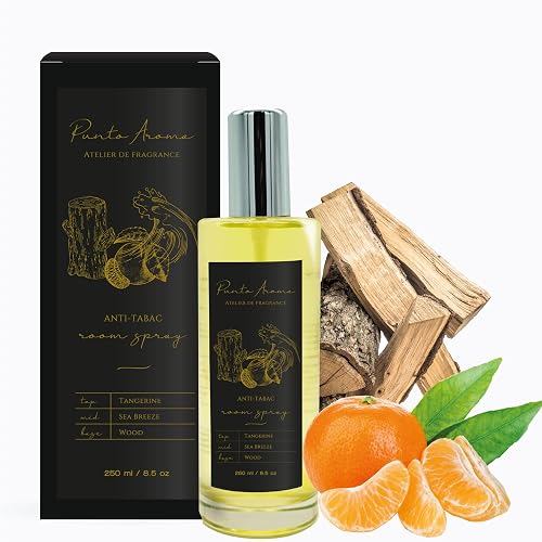 Punto Aroma - Home Mist 250ml - Ambientador de Fragancia Premium - Air Freshener - Spray aromatizante con atomizador - Ideal para casa, automóvil, oficina, carro, baño (ANTI TABAC/BYE TOBACCO)