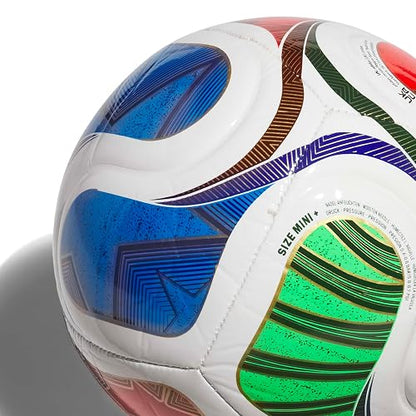 adidas - Pelota de fútbol Unisex para Adultos, Color Blanco/Azul Real/Azul Solar/Rojo eléctrico, 1.5