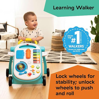 Baby Einstein Musical Mix 'N Roll - Andador de empuje 4 en 1, centro de actividades, mesa y suelo para niños de 6 meses, color azul