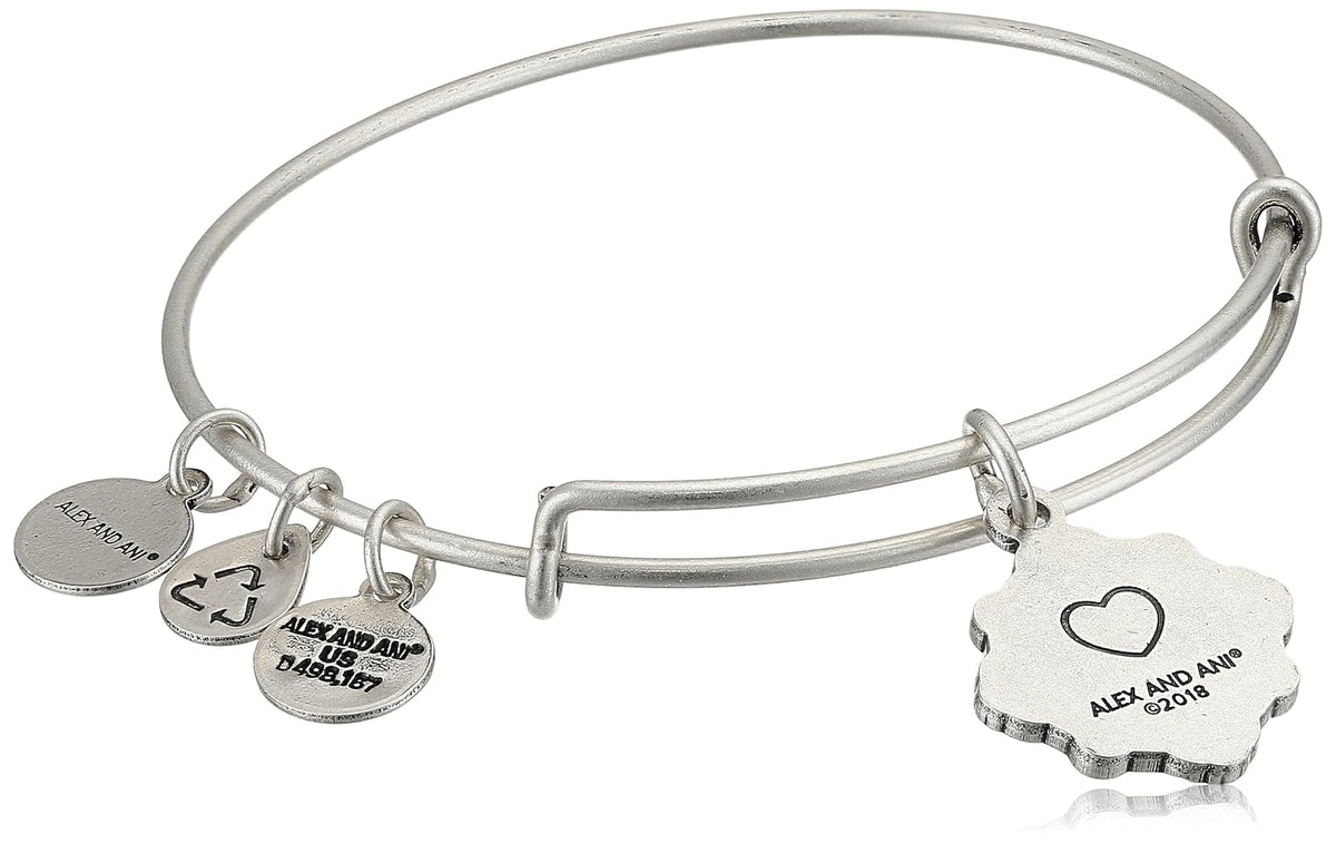 Alex and Ani Pulsera para Mujer Because I Love You A18BILY08RS con Dije de ahijada, Plata rafaeliana, expandible, Expandable, Cristal