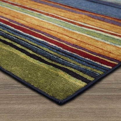 Mohawk Home - Alfombra de área de Rayas arcoíris de 2 x 5 pies, Multicolor, Perfecta para Sala de Estar, Comedor, Oficina