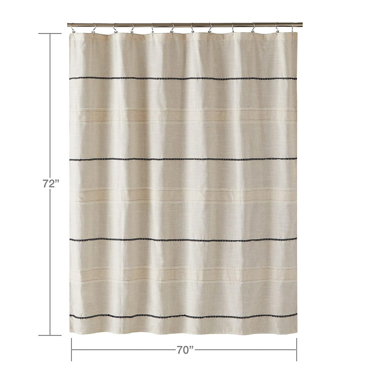 SKL Home by Saturday Knight Ltd. Frayser Cortina de Ducha, Lino 70 x 72 Pulgadas