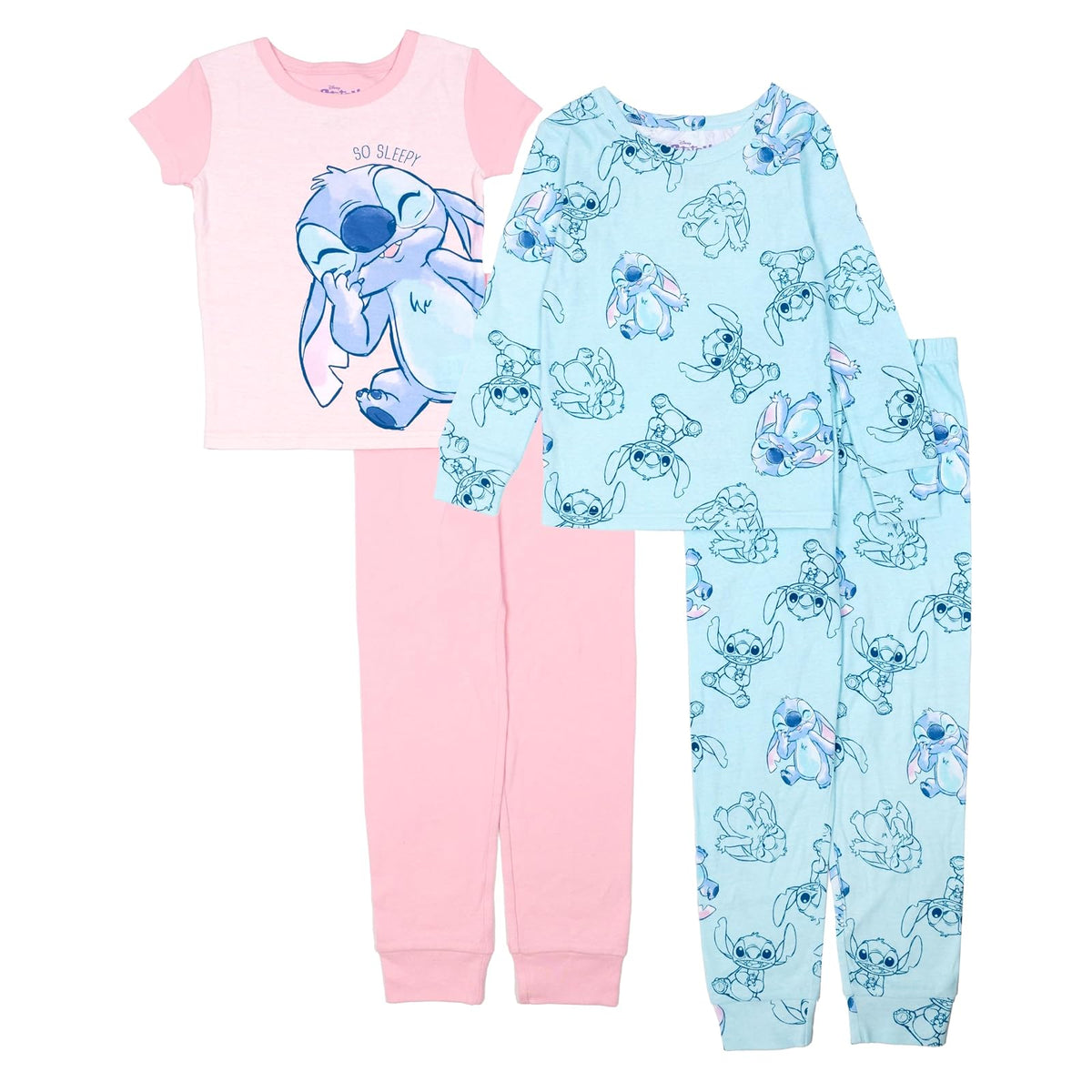 Disney Pijama de 4 Piezas para Niña - 4 Años - Sonrisa Stitch
