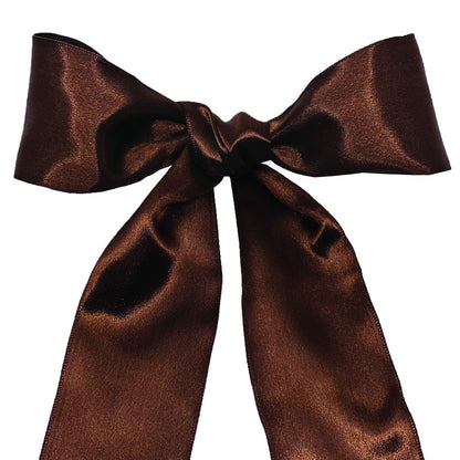 Morex Cinta de satén con alambre, envoltura de regalo, decoración de Navidad y boda, cintas de seda para manualidades y arreglos florales, 2-1/4 pulgadas por 10 yardas, café