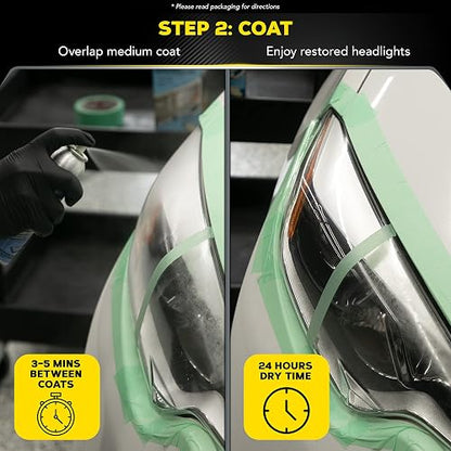 MEGUIAR'S - Kit de restauración de faros delanteros de dos pasos G2970, 4 onzas líquidas, 1 paquete