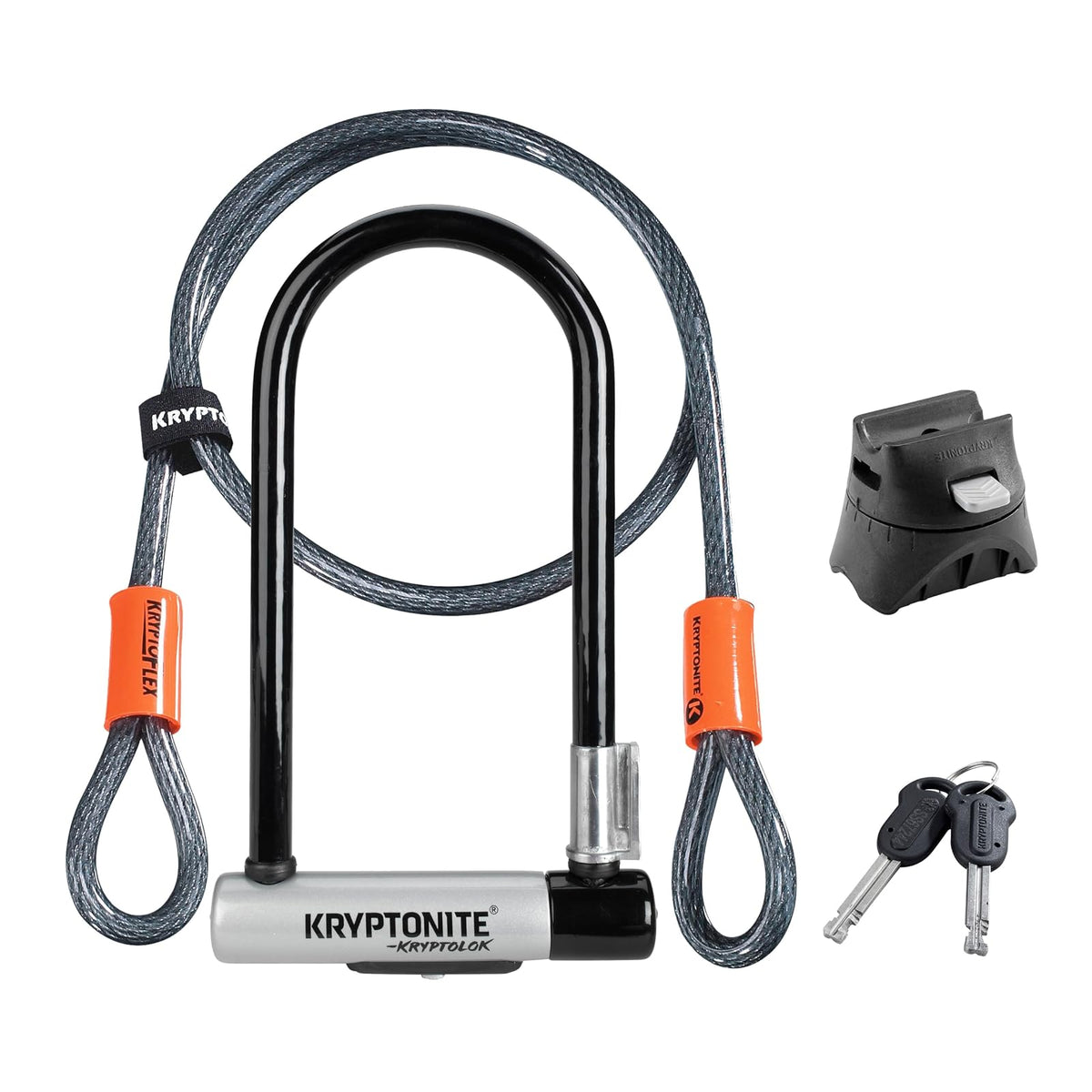 Kryptonite Evolution Mini-2 Candado en U para bicicleta con soporte Transit FlexFrame 4" x 9" (10.2 cm x 22.9 cm) - New-U 2017