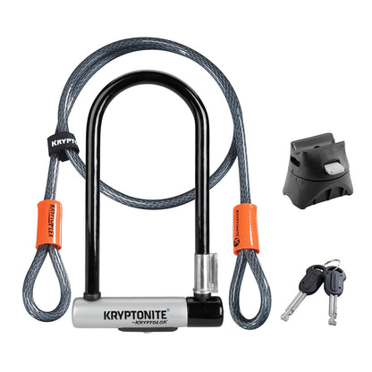 Kryptonite Evolution Mini-2 Candado en U para bicicleta con soporte Transit FlexFrame 4" x 9" (10.2 cm x 22.9 cm) - New-U 2017