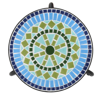 Christopher Knight Home Iris - Mesa Auxiliar de cerámica con Marco de Hierro, Color Azul y Verde
