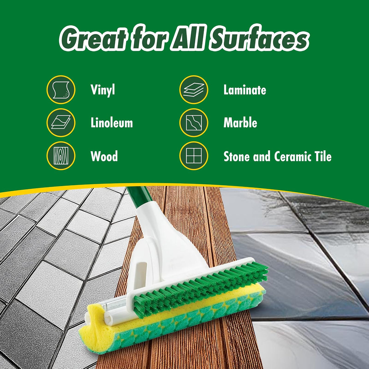 Libman Nitty Gritty - Recambios para mopa Rodillo, Verde, Amarillo, Paquete de 3