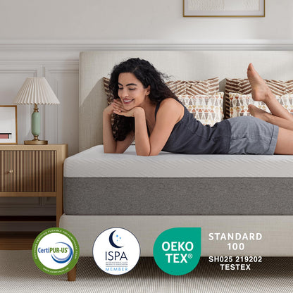 Novilla Colchón Individual XL de 10 Pulgadas, colchón de Espuma | Espuma cómoda para aliviar el dolor de espalda, apoyo corporal y sueño fresco por la noche, certificado CertiPUR-US