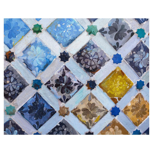Fine Art Tj - Cuadro Decorativo Azulejos españoles - Decoracion de Pared, canvas, cuadros, lienzo, impresión, decoracion de interiores, cuadros para sala, arte, enbellecido, hogar.