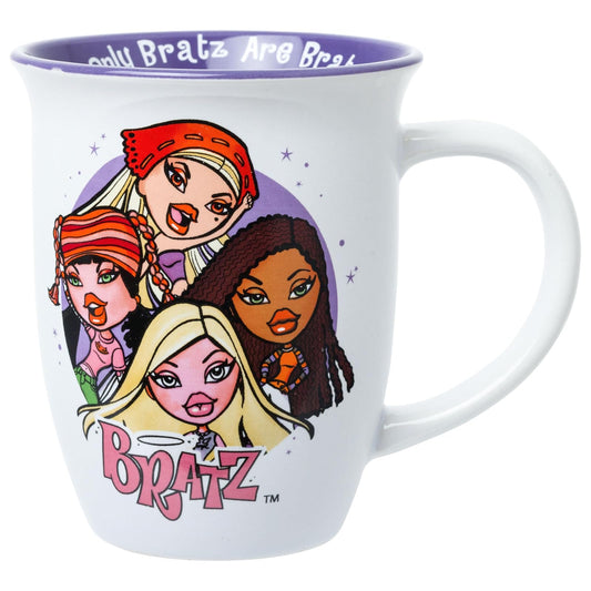 Silver Buffalo Bratz Circle Group - Taza de cerámica de borde ancho de 16 onzas