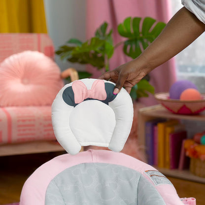 Bright Starts Minnie Mouse Rosy Skies - Tumbona con asiento vibrador y melodías