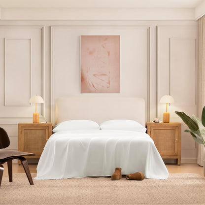 UGG - Juego de sábanas de Lujo de 4 Piezas con Bolsillos Profundos y 2 Fundas de Almohada Lavables a máquina, para recámara básico y Ropa de Cama universitaria, tamaño matrimonial XL, Blanco (Hedi)