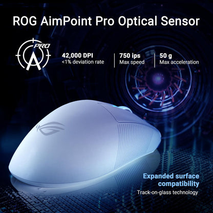 ASUS ROG Keris II Ace Mouse Negro Inalámbrico Ultraligero para FPS y MOBA | Inalámbrico tri-modo (2.4GHz/BT/USB-C), ultraligero 54g, sensor ROG AimPoint Pro 42000 DPI, hasta 4000Hz con Booster
