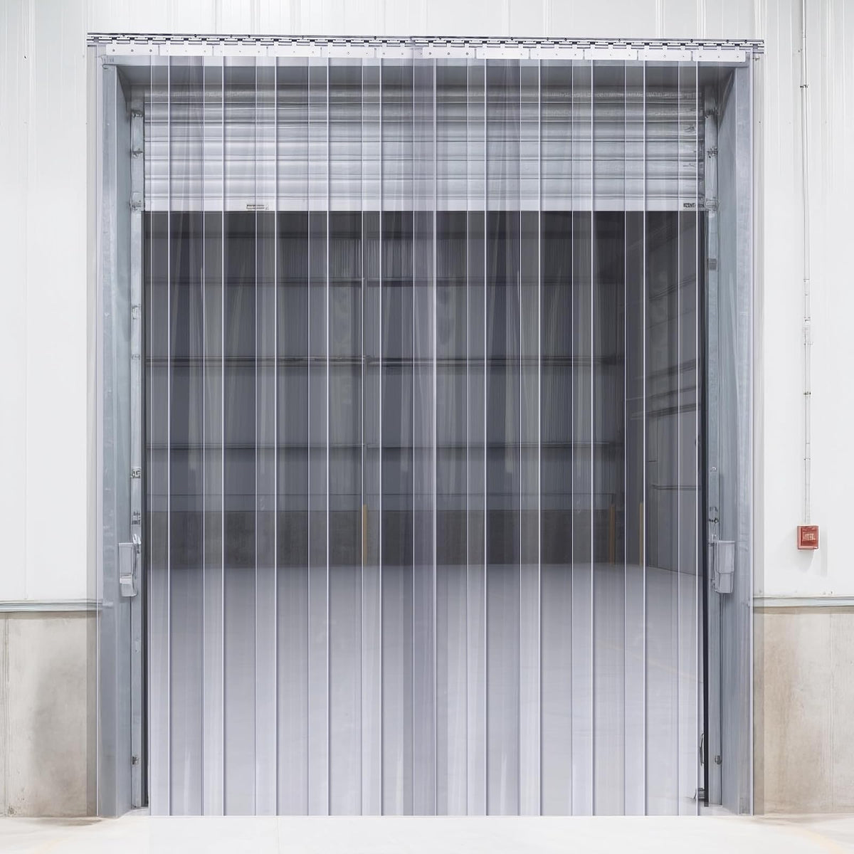 VEVOR 24PCS PVC Strip Curtain 96in (8 ft) Width x 96in (8 ft) Height, Vinyl Door Strips Strips 2mm Thickness, Plastic Door Curtain with 5cm Overlap, for Freezer Doors Warehouse Doors