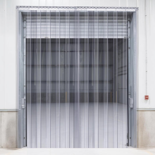 VEVOR 24PCS PVC Strip Curtain 96in (8 ft) Width x 96in (8 ft) Height, Vinyl Door Strips Strips 2mm Thickness, Plastic Door Curtain with 5cm Overlap, for Freezer Doors Warehouse Doors