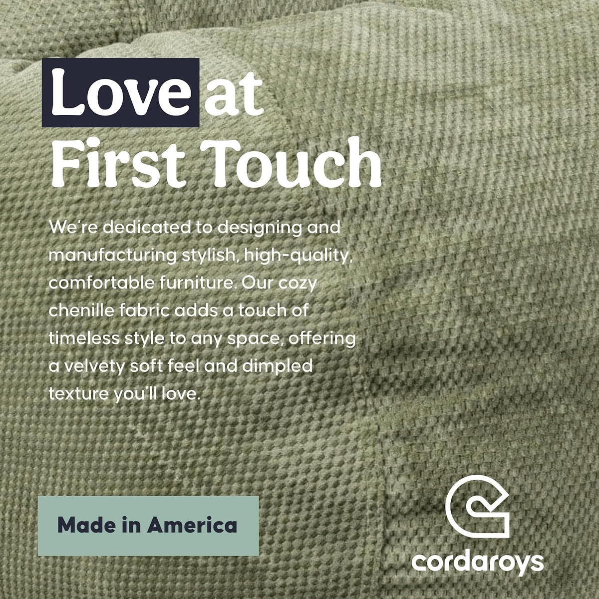 CordaRoy's Chenille Bean Bag Chair, Convertible Chair Folds from Bean Bag to Bed, As Seen on Shark Tank - Moss, Queen Size
