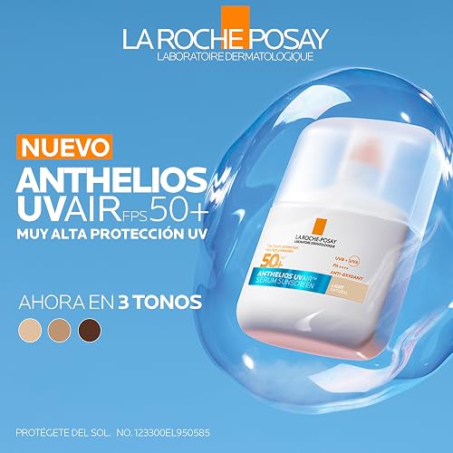 La Roche-Posay Anthelios UV AIR Serum Protector Solar SPF 50+ Tono Claro Natural, 50 ml