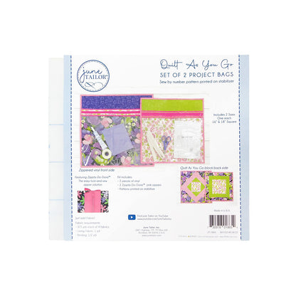 June Tailor Project Bag (2) - Kit de costura Zippity-Do-Do-Do-Do, cierre rosa, L