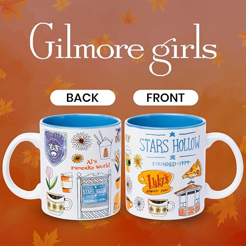Silver Buffalo Gilmore Girls Destination Locations Icons Taza de cerámica, 20 onzas