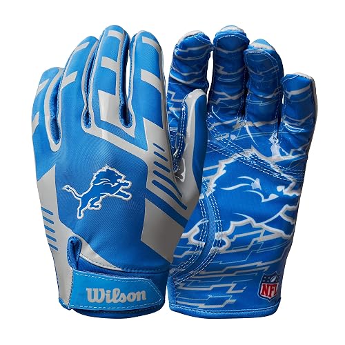 Wilson NFL - Guantes receptores elásticos con Logotipo del Equipo, Tallas para Adultos y jóvenes