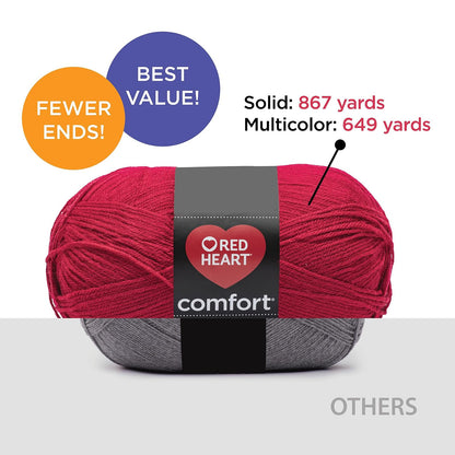 Red Heart Comfort - Hilo blanco y negro - 1 paquete de 12 oz/454 g - Acrílico - 4 Medianos (Worsted) - 867 yardas - Tejer/Crochet