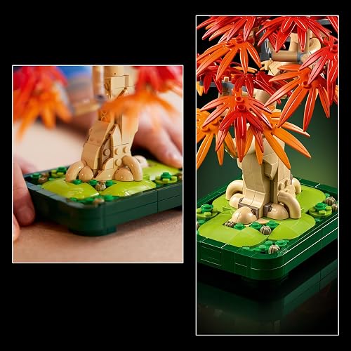 LEGO Bonsái de Arce Rojo Japonés Kit de Construcción de Planta Decorativa para Adultos, Set de Naturaleza, Idea para Regalo, Modelo de Exhibición Coleccionable 10348