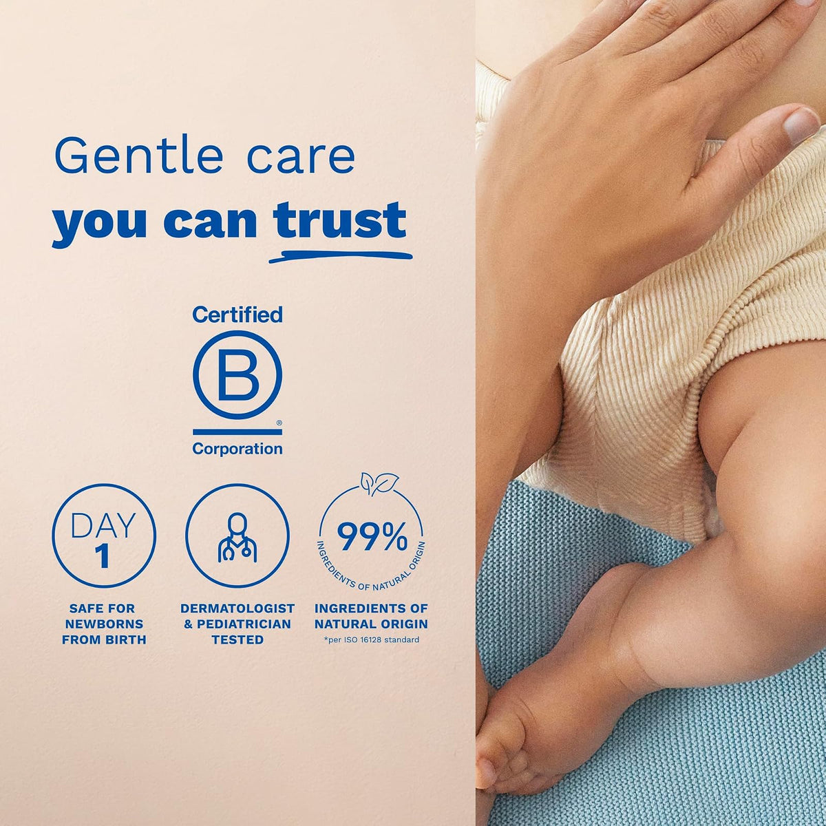 Mustela Liniment, Natural No-Rinse Baby Cleanser for Diaper Change, with Extra-Virgin Olive Oil, 13.52 Fl. Oz