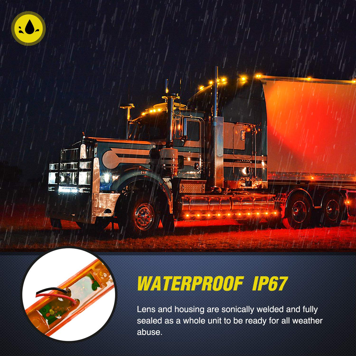 Nilight 10PCS 3 Led Trailer Light 3.9 Inch Front Rear Side Marker Clearance Indicator Lamps Waterproof Sealed Surface Mounted for 12V RV Truck Trailer Camper