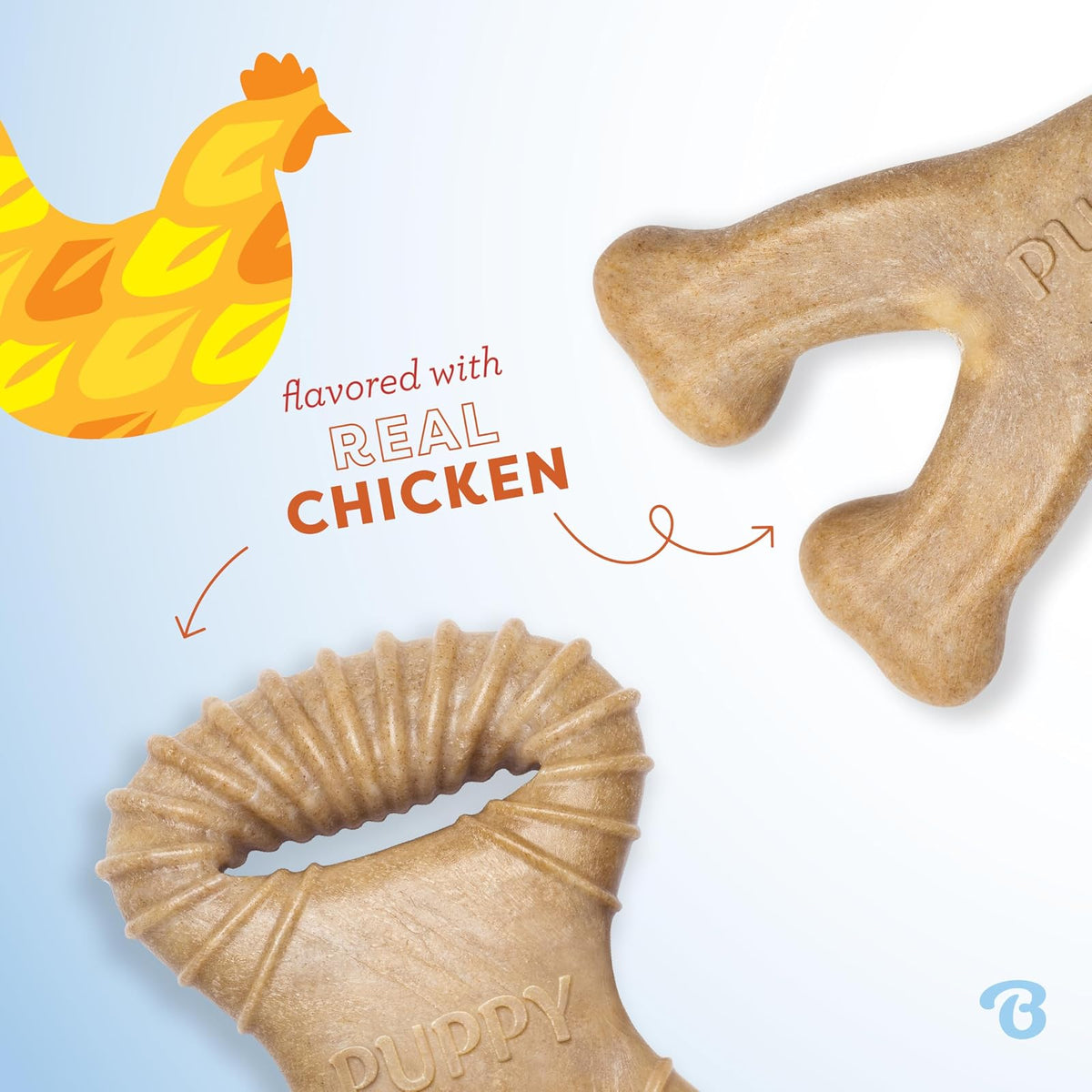 Benebone Puppy - Paquete de 2 masticables dentales para Pollo/espoleta
