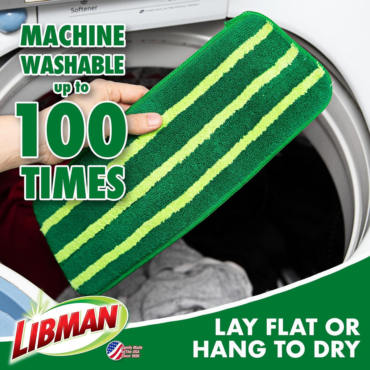Libman Freedom - Recambios para trapeador en Aerosol, 3 Piezas, Color Verde