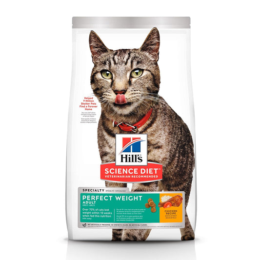 Hill's Science Diet Perfect Weight Croquetas para Gato Adulto Pollo 6.8Kg | Croquetas Hill's para gato, pollo real, control de peso, músculos magros, fibras naturales de saciedad