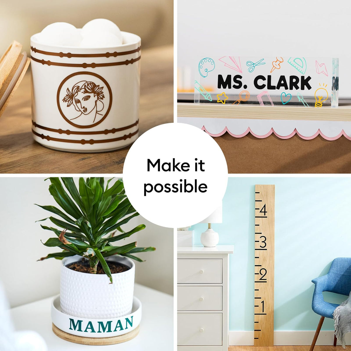 Smart Vinyl - Permanent, Sampler, 5.5 in x 3 ft BULK (6) | Funciona con Cricut Joy Machine