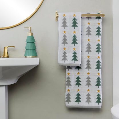SKL Home - Juego de Toallas de Mano de 2 Piezas de 100% algodón, 100% algodón, Jacquard Reversible, Suave y Absorbente, Decorativo para baño/Cocina/Bar, Multicolor